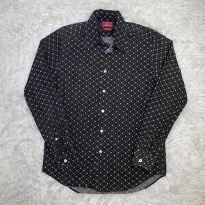 Lucky Brand  Dungarees America Mens Brown All Over Print Long Sleeve Shirt M